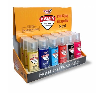 Mix De Parfumuri - Odorizant De Aer Insenti Spray / Display 18 Buc. X 50ml / Moje Auto