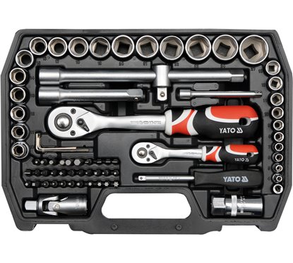 YT-38782 Set De Scule 1/2", 1/4", 72 Piese