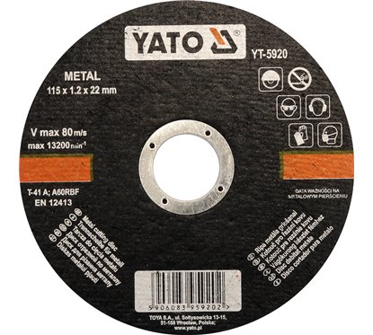 YT-5920 Disc Debitat Metale 115X1,2X22Mm