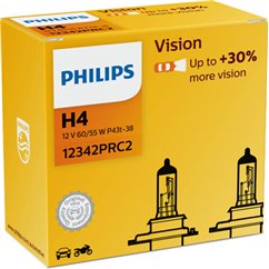 Bec H4 12V/60/55W +30% Philips Vision 2 buc.