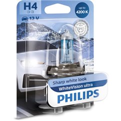 Bec H4 12V/60/55W P43T-38 +60 2 buc.+2 buc. W5W Philips Whitevision Ultra 4200k