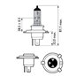 Bec H4 12V/60/55W P43T-38 +60 2 buc.+2 buc. W5W Philips Whitevision Ultra 4200k