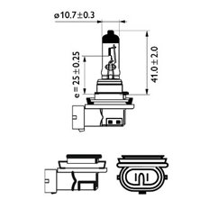 Bec H11 12V/55W +30% Vision PGJ19-2 1 buc. Blister