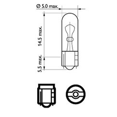 Bec W1,2W 12V/1,2W Cu Soclu W2x4,6d 2 buc. Blister