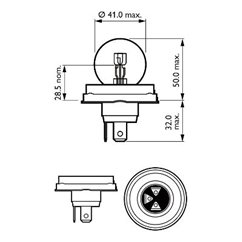 Bec R2 12V/45/40W P45t-41  1 buc.