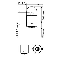 Bec R10W 12V/10W BA15S 2 buc. Blister Pret Pentru 2 buc.