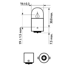 Bec R5W 12V/5W BA15S  2 buc. Blister (Pret Pentru 2 buc.)