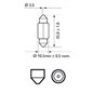 Bec C5W 12V/5W  (Tubular) Baza SV8,5 Festoon Blister 2 buc. Dimensiune 10,5x35mm