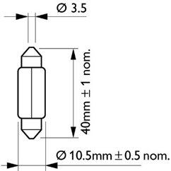 Bec 12V/10W 10,5x40mm Baza SV8,5 Festoon Blister 2 buc.