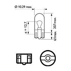 Bec W5W 12V/5W  W2,1x9,5d Baza Blister 2 buc.