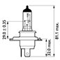 Bec H4 24v/75/70W Masterduty Bluevision P43T 2 buc.
