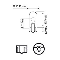 Bec W5W 24v/5W (All-Glass) 2 buc. Blister