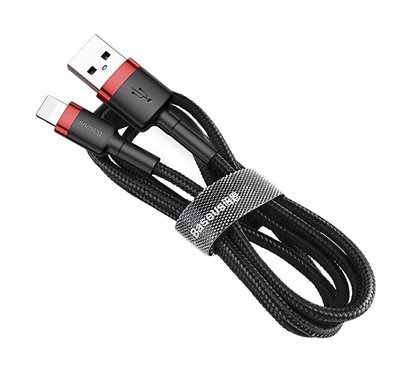 Cablu de Date USB la Lightning 1.5A, 2m - Baseus Cafule (CALKLF-C19) - Red Black