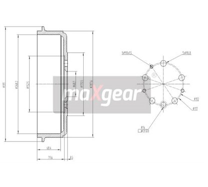 Tambur frana - MAXGEAR 19-1341