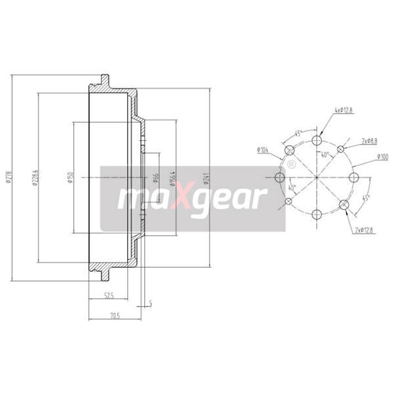 Tambur frana - MAXGEAR 19-1361