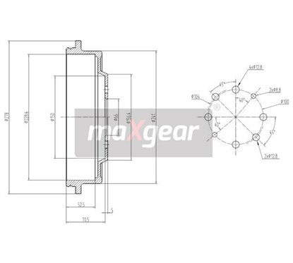 Tambur frana - MAXGEAR 19-1361