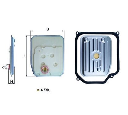 KNECHT HX 147KIT1 Set de filtru hidraulic cutie de viteze automată
cu etansare