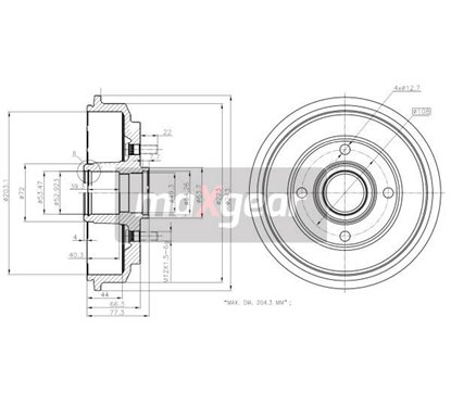 Tambur frana - MAXGEAR 19-2316