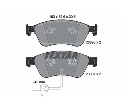 Placute Frana cu contact integrat avertizare uzura - TEXTAR 2389601 