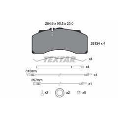 Placute Frana inclusiv contact avertizare uzura - TEXTAR 2913401 