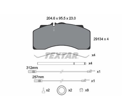 Placute Frana - avertizare uzura - TEXTAR 2913401 