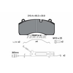 Placute Frana - avertizare uzura, accesorii - TEXTAR 2918101 