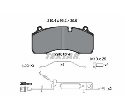 Placute Frana - avertizare uzura, accesorii - TEXTAR 2918101 