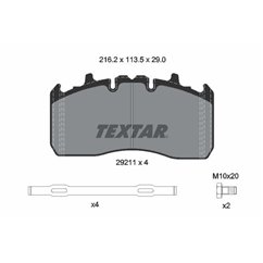 Placute Frana pentru indicator avertizare, cu suruburi etrier, cu acceasorii - TEXTAR 2921101 