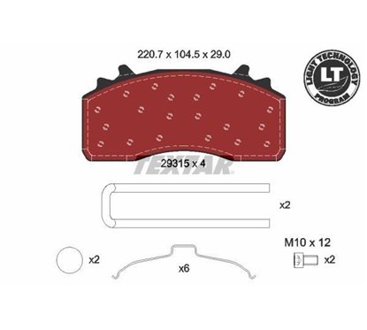 Placute Frana fara contact avertizare uzura, cu acceasorii - TEXTAR 2931501 