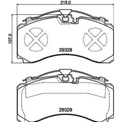 Placute Frana pentru indicator avertizare - TEXTAR 2932801 