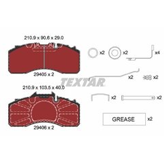 Placute Frana pentru indicator avertizare, cu acceasorii - TEXTAR 2940501 