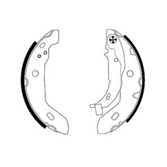 Set saboti frana potriviți pentru MERCEDES-BENZ Clasa A (W168) 180 x 42 mm, cu maneta frana de mana - TEXTAR 91053000 