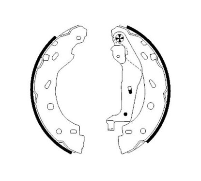 Set saboti frana 203 x 32 mm, cu maneta frana de mana - TEXTAR 91057400 