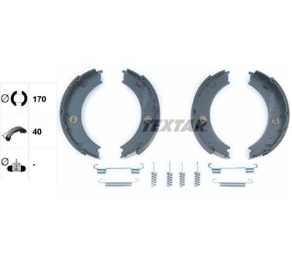 Set saboti frana, frana de mana fara maneta frana de mana, cu acceasorii - TEXTAR 91057900 