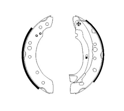 Set saboti frana 203 x 38 mm, cu maneta frana de mana - TEXTAR 91059800 