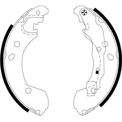 Set saboti frana 203 x 37 mm, cu maneta frana de mana - TEXTAR 91062600 