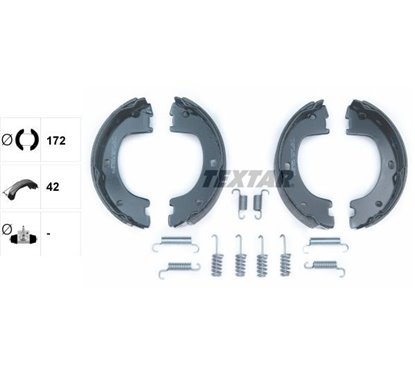 Set saboti frana, frana de mana fara maneta frana de mana, cu accesorii - TEXTAR 91069000 