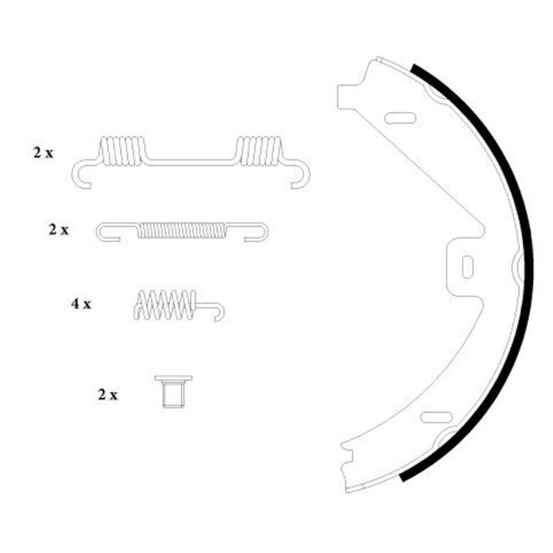 Set saboti frana, frana de mana fara maneta frana de mana, cu accesorii - TEXTAR 91069100 