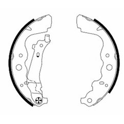 Set saboti frana 229 x 42 mm, cu maneta frana de mana, cu acceasorii, fara reglare automata - TEXTAR 91069300 