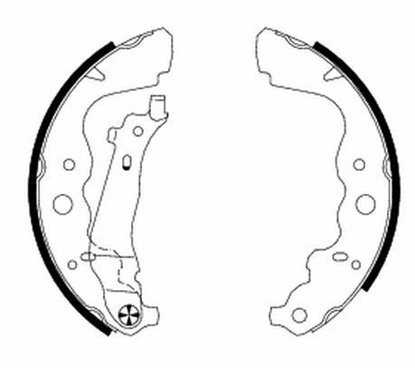 Set saboti frana 229 x 42 mm, cu maneta frana de mana, cu acceasorii, fara reglare automata - TEXTAR 91069300 