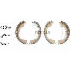 Set saboti frana pentru VW AMAROK 295 x 57 mm, cu maneta frana de mana, cu acceasorii, fara reglare automata - TEXTAR 91078700 