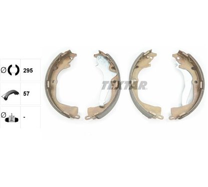 Set saboti frana pentru VW AMAROK 295 x 57 mm, cu maneta frana de mana, cu acceasorii, fara reglare automata - TEXTAR 91078700 