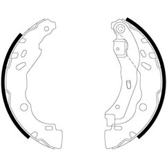 Set saboti frana 203 x 39 mm, cu maneta frana de mana, cu acceasorii, fara reglare automata - TEXTAR 91083200 