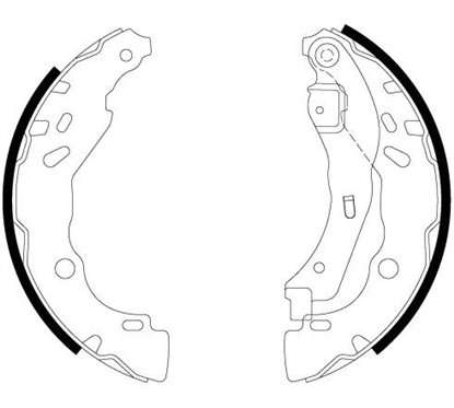 Set saboti frana 203 x 39 mm, cu maneta frana de mana, cu acceasorii, fara reglare automata - TEXTAR 91083200 