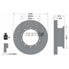 Disc Frana 430x45mm, 10/10x235, ventilat interior - TEXTAR 93086800 