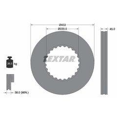 Disc Frana 433x45mmx234, ventilat interior - TEXTAR 93272000 