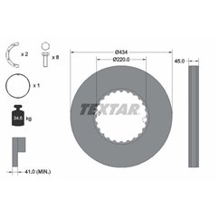 Disc Frana 434x45mm, plin - TEXTAR 93272100 