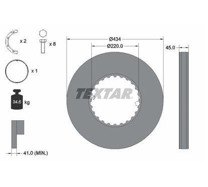 Disc Frana 434x45mm, plin - TEXTAR 93272100 