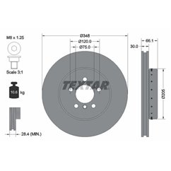 Disc Frana BMW Seria 5, Seria 6 348x30mm, 05/06x120, ventilat interior, Disc Frana din două părți, acoperit (cu un strat protect