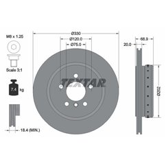 Disc Frana BMW Seria 5 330x20mm, 05/06x120, Disc Frana din două părți, ventilat interior, acoperit (cu un strat protector), cont